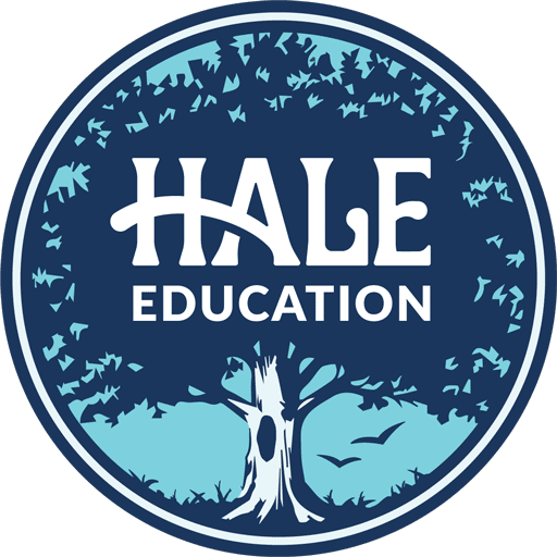 Logo of Hale Education featuring a stylized tree with birds in a circular design.