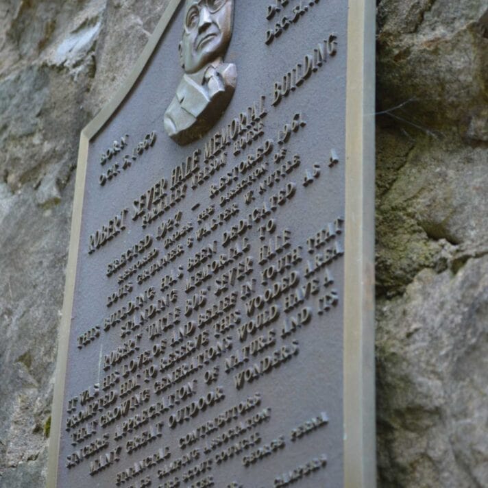 Hale memorial plaque.
