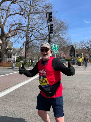 Two thumbs up from Boston Marathon runner.