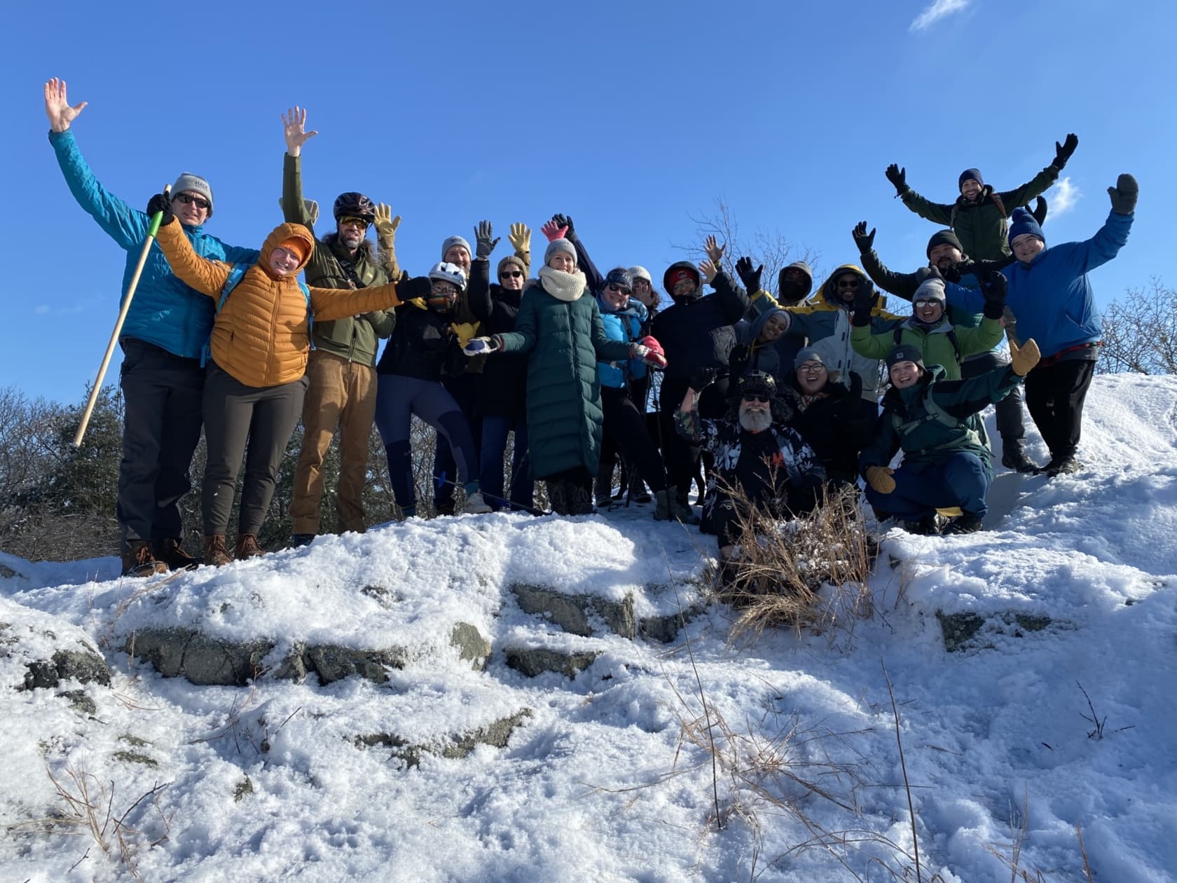 Hale's year-round staff climbs Powissett Peak together.